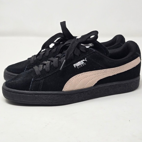 Puma Suede Classic Black & Pink Low Top Sneakers Women's‎ Size 7.5 - Picture 4 of 10